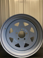 15x5 5 on 4.5 White Spoke Rim-SPENCER TRAILER PARTS