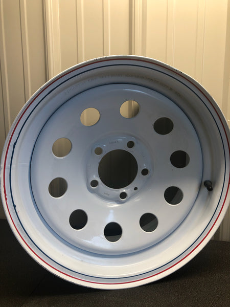 15X6 5 on 4.5 White Mod Rim-SPENCER TRAILER PARTS