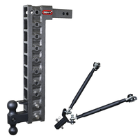 MEGA-DUTY 2'' Shank 22.5'' Drop 1.5K TW 10K Hitch & GH-031 Versa-Ball & GH-032 Pintle Lock & GH-0100 Stabilizer Kit-SPENCER TRAILER PARTS
