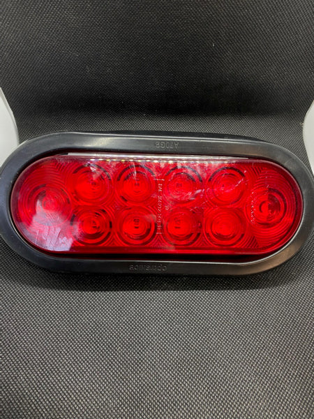 6" Oval RED LED STOP/TAIL/TURN LIGHT WITH GROMMET- SPENCER TRAILER PARTS